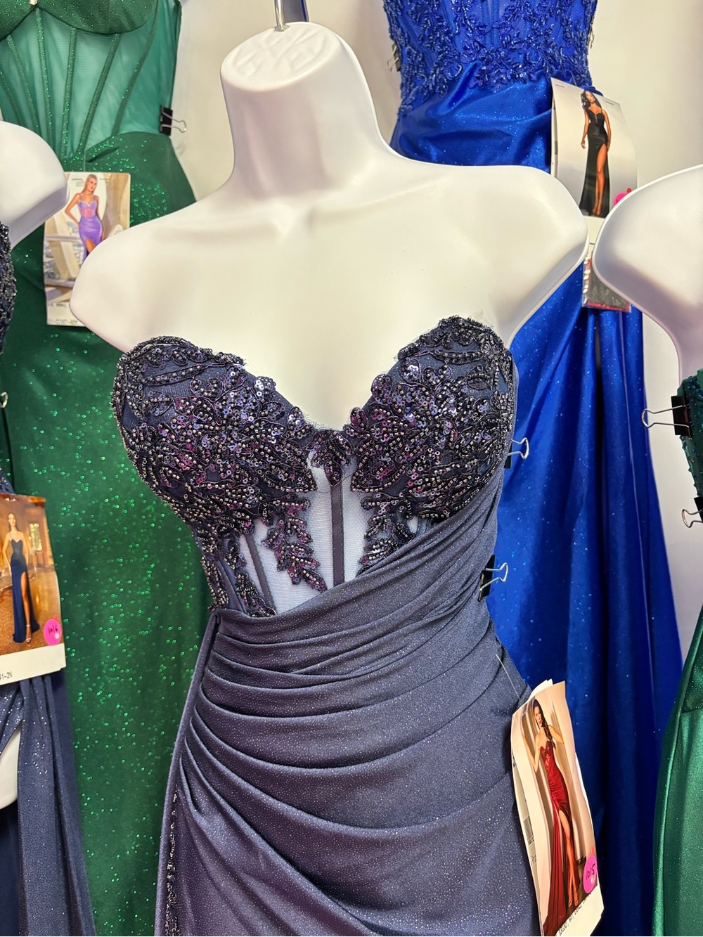 Strapless Beaded Evening Gown - Grad Dress